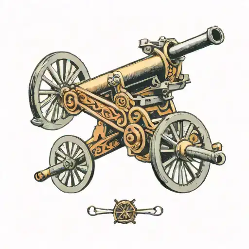 british artillery cross cannon tattoo design idea