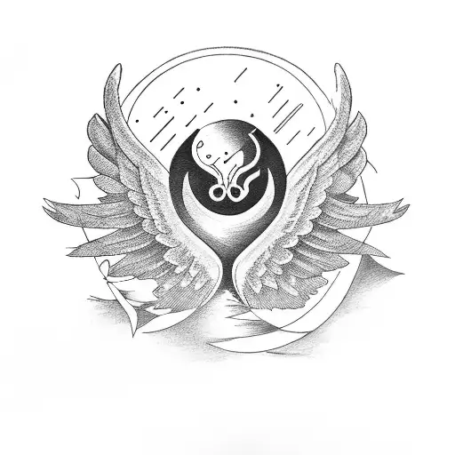 bomb with wings and anchor tattoo design idea