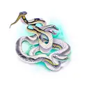 snake around dagger tattoo design idea