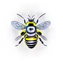 bee with crown tattoo design idea