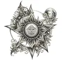sun moon crown chakra   tattoo design idea