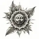 sun moon crown chakra   tattoo design idea