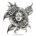 sun moon crown chakra   tattoo design idea