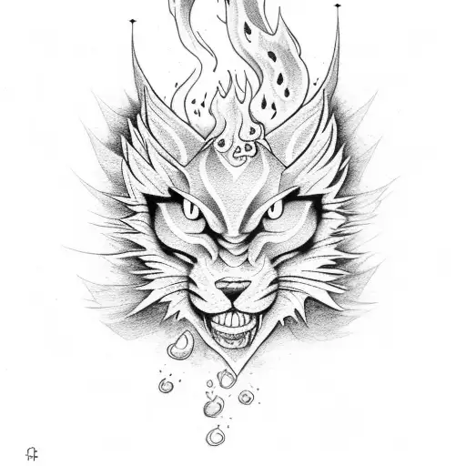 all 4 elements: air, water, fire, earth combined tattoo design idea