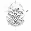 all 4 elements: air, water, fire, earth combined tattoo design idea