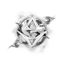 all 4 elements: air, water, fire, earth combined tattoo design idea