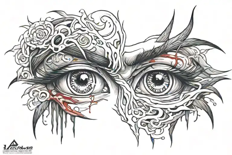 itachi eyes bleeding tattoo design idea