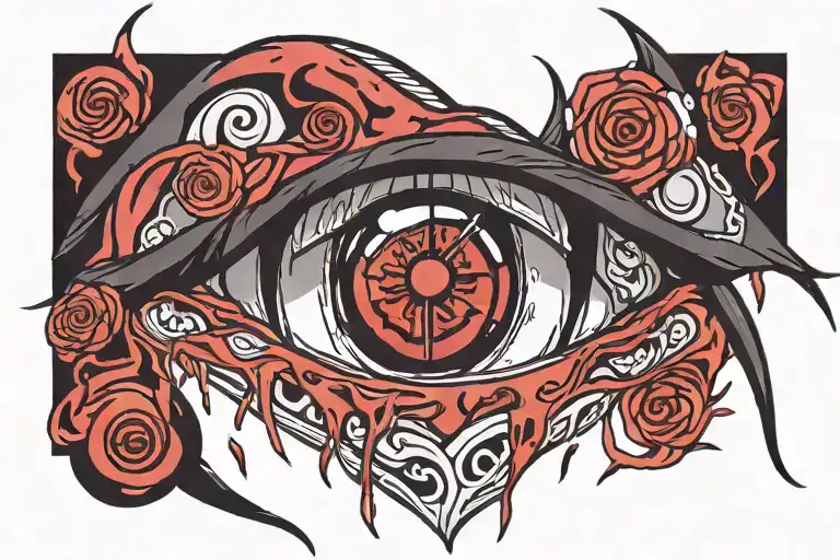 itachi eyes bleeding tattoo design idea