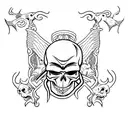 ghost with skull tattoo design idea