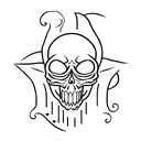 ghost with skull tattoo design idea
