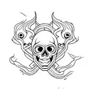 ghost with skull tattoo design idea