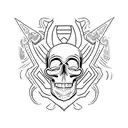 ghost with skull tattoo design idea