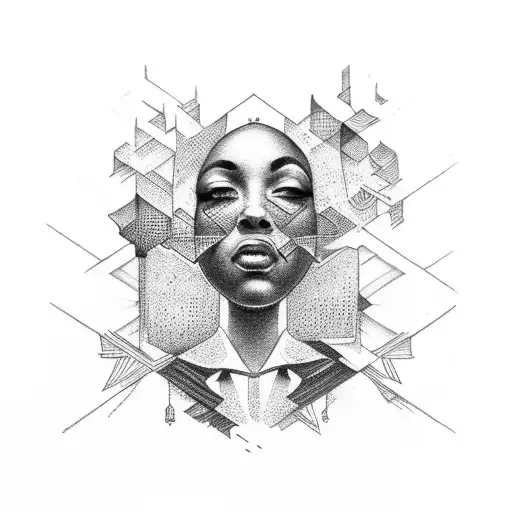 black rapper on street of San telmo  tattoo design idea