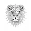 lion head with monk full body and uniform tattoo design idea