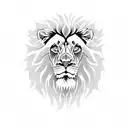 lion head with monk full body and uniform tattoo design idea