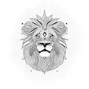 lion head with monk full body and uniform tattoo design idea