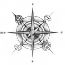 Viking compass on an axe tattoo design idea