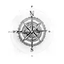 Viking compass on an axe tattoo design idea