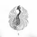 rainbow phoenix peacock tattoo design idea