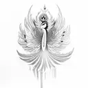 rainbow phoenix peacock tattoo design idea