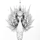 rainbow phoenix peacock tattoo design idea