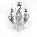 rainbow phoenix peacock tattoo design idea