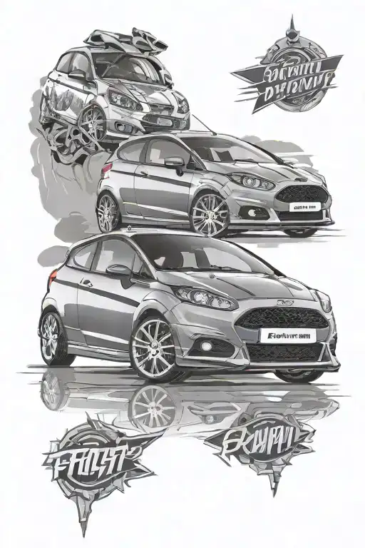 Ford Fiesta St and Mini Cooper S R56, trust the process  tattoo design idea