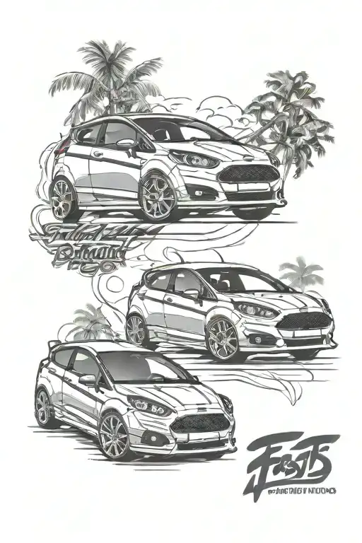 Ford Fiesta St and Mini Cooper S R56, trust the process  tattoo design idea