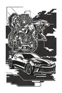2023 camaro outline tattoo design idea