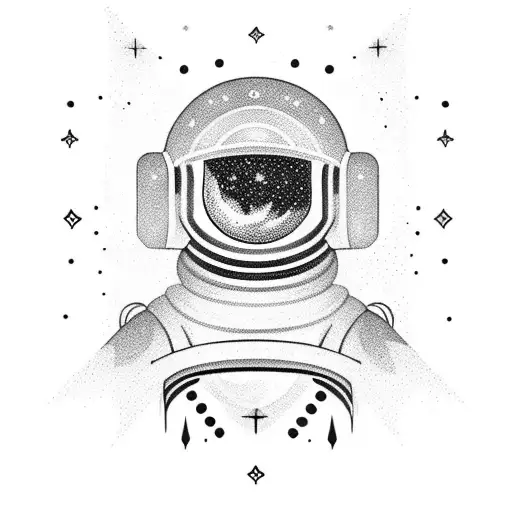 floating astronaut  tattoo design idea