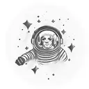 astronaut floating in space tattoo design idea