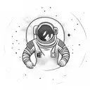 astronaut floating in space tattoo design idea