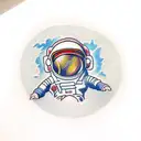 astronaut floating in space tattoo design idea