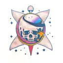 astronaut floating in space tattoo design idea