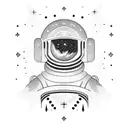 floating astronaut  tattoo design idea