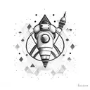 floating astronaut  tattoo design idea