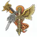 caduceus with glock replacing right wing tattoo design idea