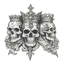 skulls kings uncrowned king crown with astro Aries horse and gods Horus  tattoo design idea