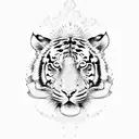tiger with fire tattoo design idea