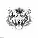 tiger with fire tattoo design idea