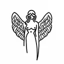greek angel tattoo design idea