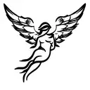greek angel tattoo design idea