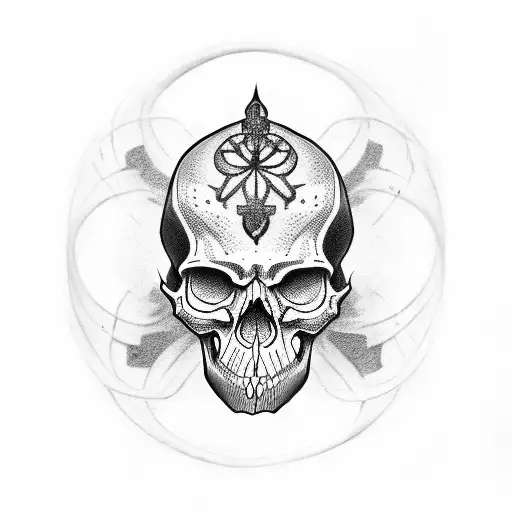 Skull three yhwh tattoo design idea