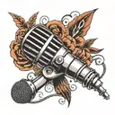 microphone tattoo design idea