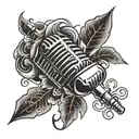 microphone tattoo design idea