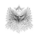 A fierce eagle emerging from an open book, symbolizing the power of knowledge and freedom. tattoo design idea
