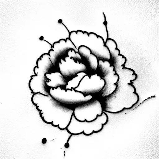 minimalist tattoo with 1 peony, 1 violet, 1 primrose and 1 bluebell  tattoo design idea