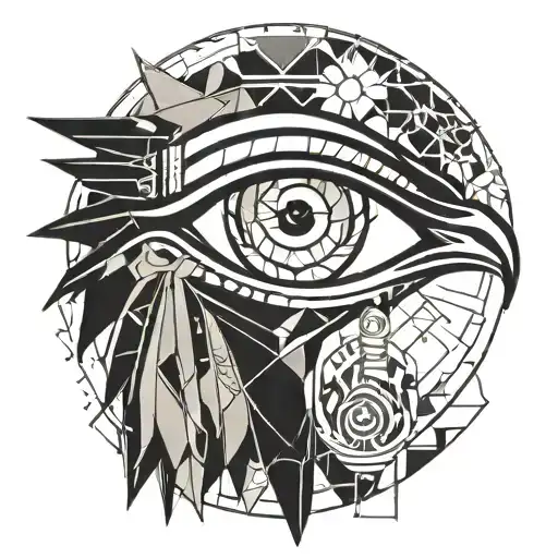 horus eye simple design geométric as background tattoo design idea