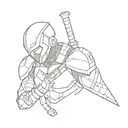  small Deathstroke tattoo design idea