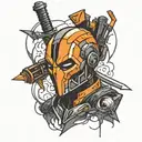  small Deathstroke tattoo design idea